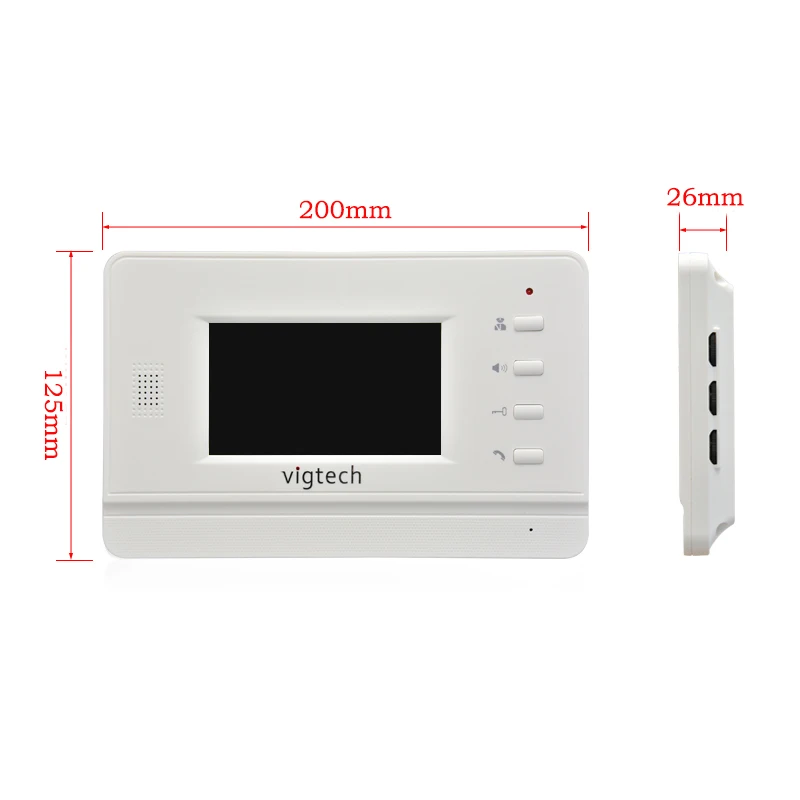 Vidtech-kit de interfone com câmera de visão noturna, para casa, com fio, 4.3 polegadas, cor lcd, campainha, sistema de intercomunicação bidirecional