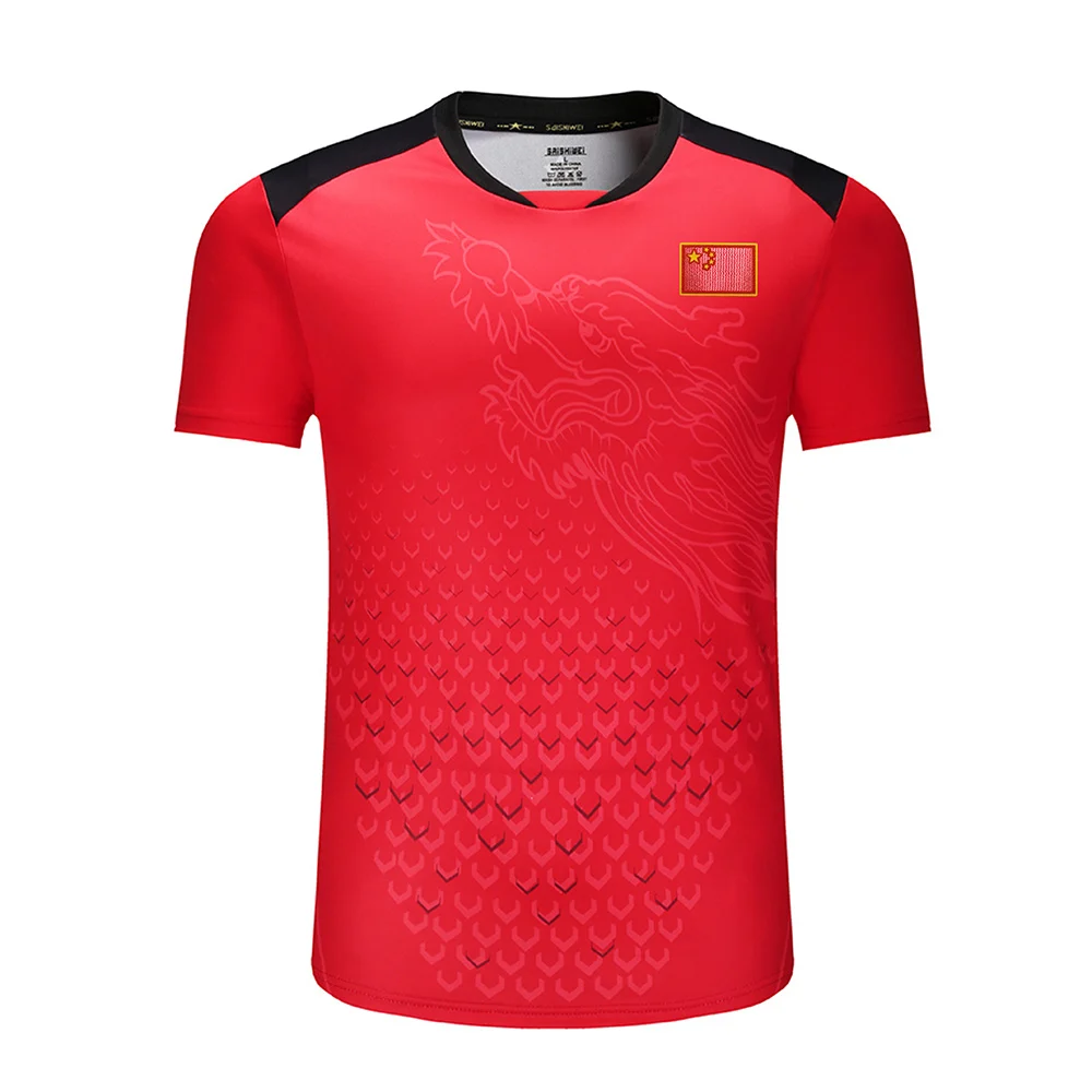 New CHINA Team table tennis shirts Men + flag  ping pong shirts, table tennis clothes soccer sport shirt tennis Jerseys