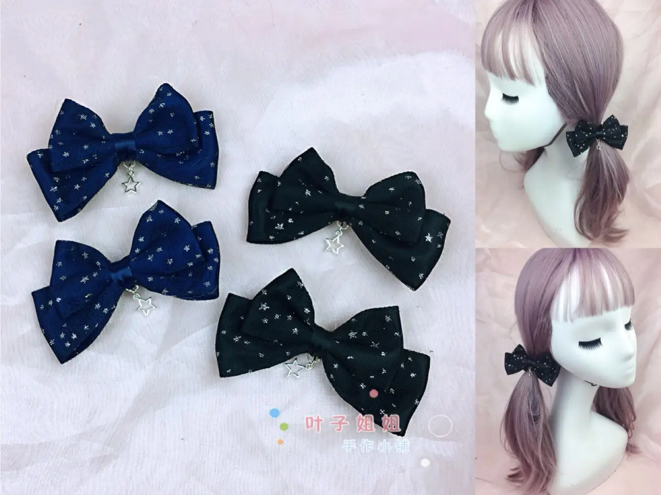 Lolita clip hairpin astrological cat stars side small hair band can take hot stamping constellation small skirt