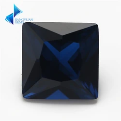 3x3mm~10x10mm 106# 109# 120# 112# 113# 114# Dark Blue Stone Square Princess Cut Synthetic Spinel Gemstone For Jewelry Making