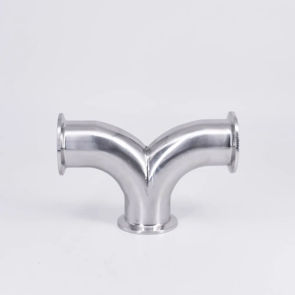 

1-1/2" 38mm Pipe OD x 1.5" Tri Clamp Y-Shaped Elbow 3 Way SUS 316L Stainless Sanitary Fitting Homebrew Beer Wine Diary Product