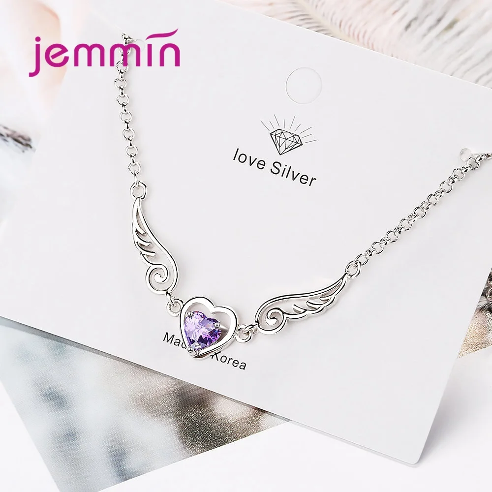 Women 925 Sterling Silver Exquisite Purple Metal Cubic Zircon Bracelet For Wedding Charm Women Bangles Jewelry Pulseira Feminina