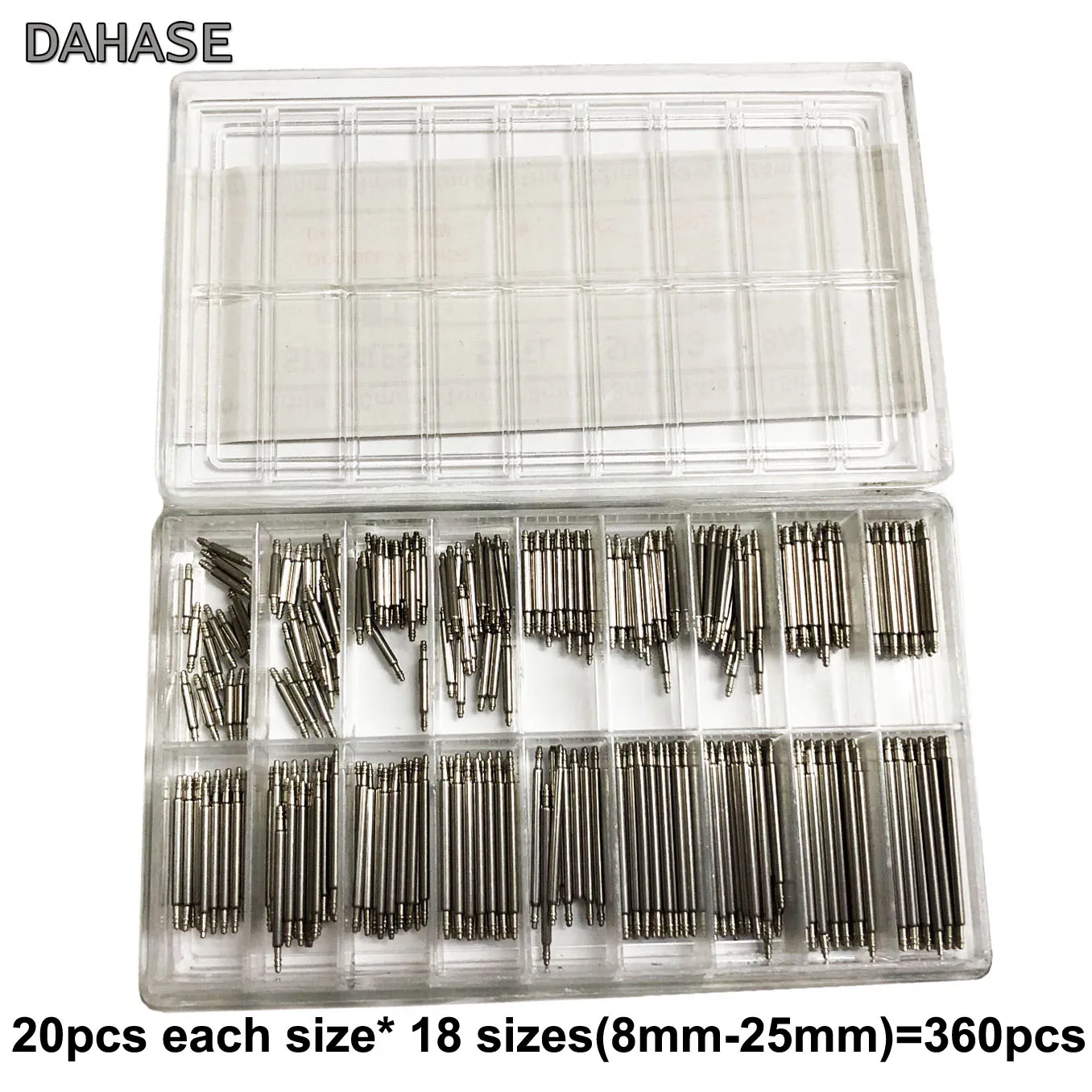 360PCS 8mm 9 10 11 12 13 14 15 16 17 18 19 20 21 22 23 24 25mm Watch band Release Pin Watch Repair Tool Set Kit  Spring Bar Pins