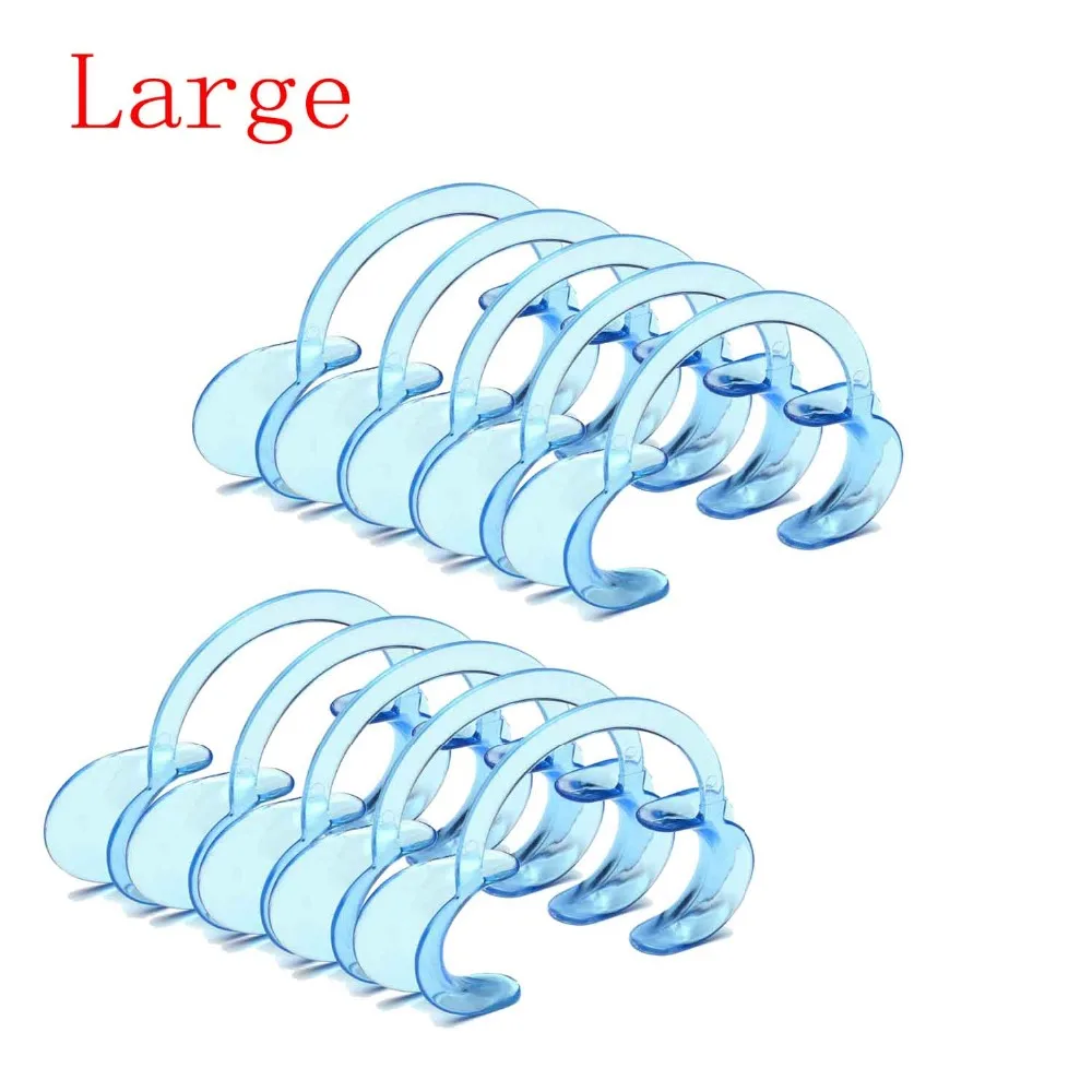 

10 pcs C-Shape Cheek Retractor Dental Mouth Opener Lip Cheek Retractor Blue Color Large Size