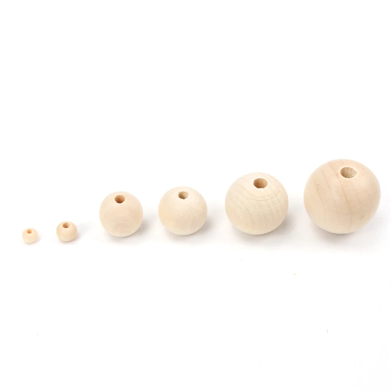 Fashion Hot Beads Natural Round Loose Wood Spacer Beads for Jewelry Making Bracelet Necklace Accessories 6/8/10/12/14/16/18mm