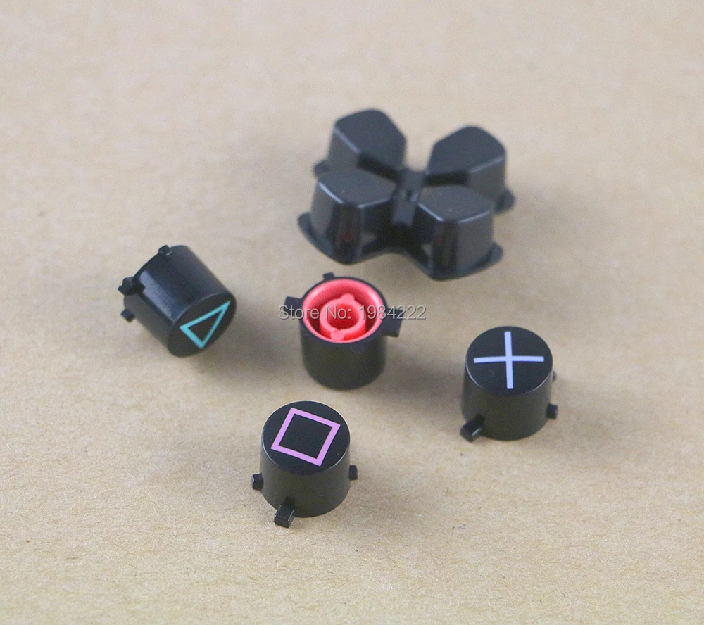 OCGAME Controller ABXY tombol hitam d-pad untuk pengontrol Sony PS4