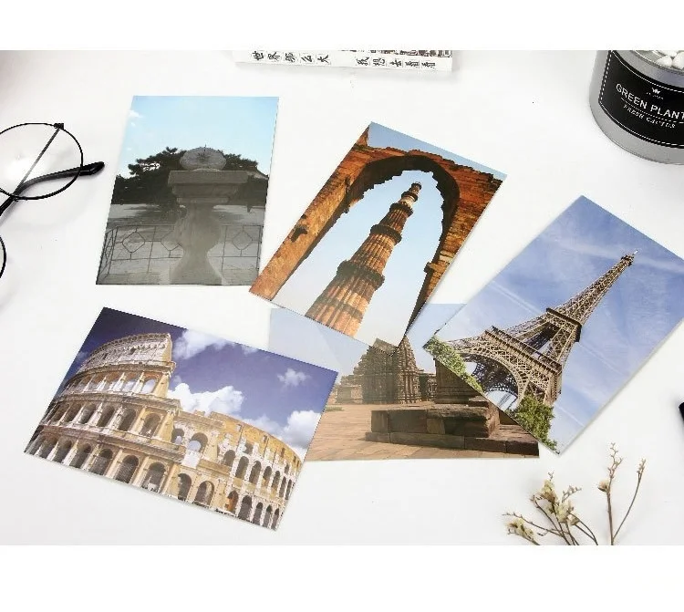 30 Pcs/Set Travel all over the world Postcard/Greeting Card/Message Card/Birthday Letter Envelope Gift Card Two sizes