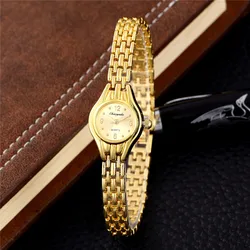 Luxus Edelstahl Goldene Frauen Uhren Elegante Mode Kleine Damen Quarzuhr Damen Casual Kleid Armbanduhr Uhr # 3TWL