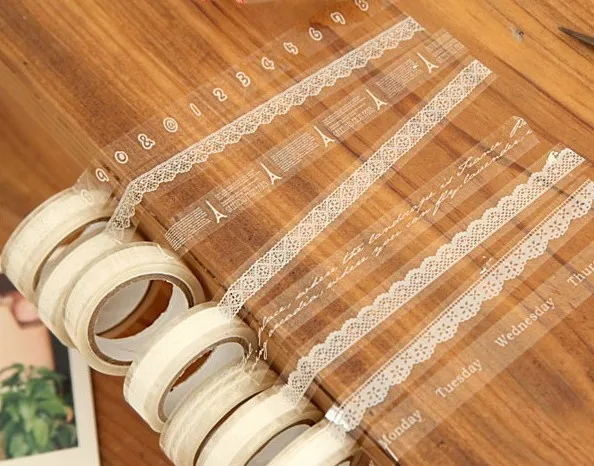 

Design masking tape Small Transparent lace 10m DIY Sticky printing tape