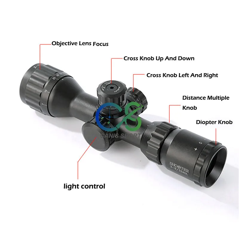 Imagem -02 - Shooter Caça Rifle Scope st 3-9x32aoe Rifle Scope 25.4 mm Tamanho do Tubo à Prova Impermeável Água Shakeproof Fogproof para ao ar Livre Gs10346