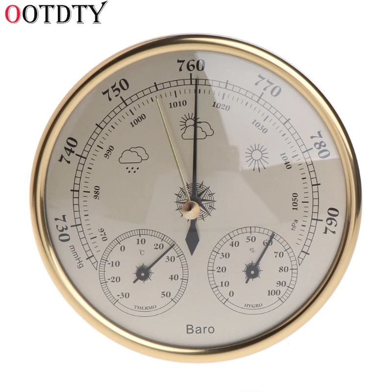 OOTDTY Wall Mounted Household Barometer Thermometer Hygrometer Weather Station Hanging