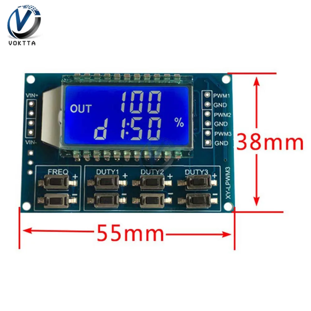 3 Way Frequency Meter Signal Generator Module 1Hz-150 KHz Duty Cycle PWM Pulse Signal Generator with LCD Display