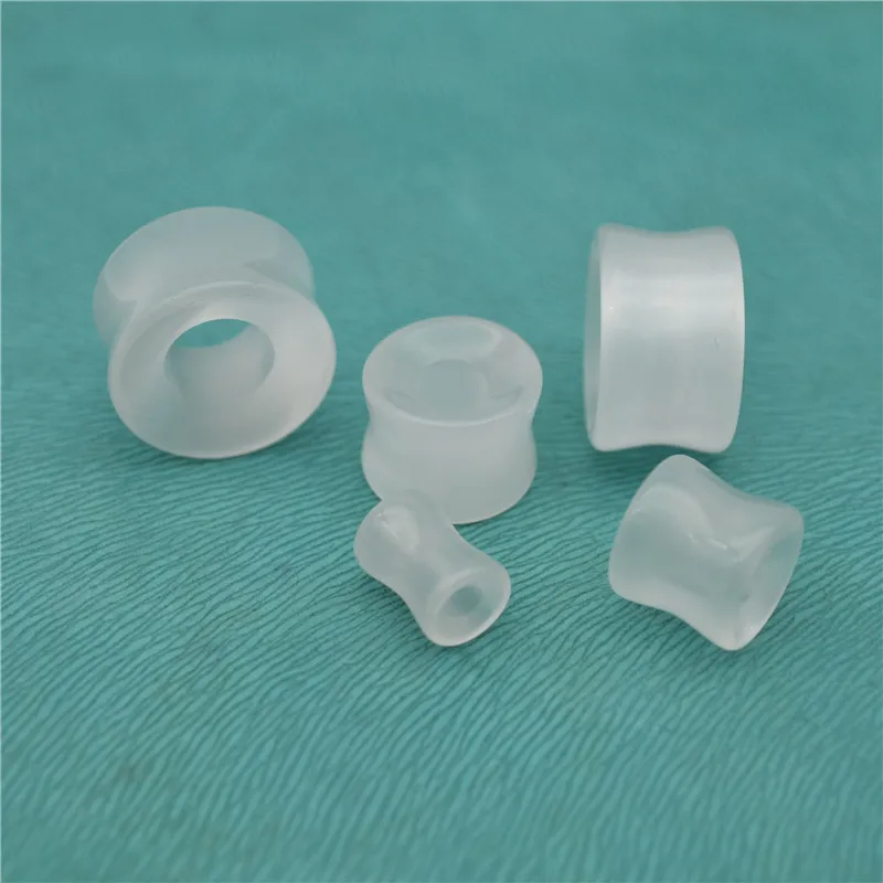 

Flesh Tunnel Plug Clear Stone Taper Stetcher Double Flare Opalite Semi Precious Body Piercing Jewelry hip hop 10mm 12mm Rings