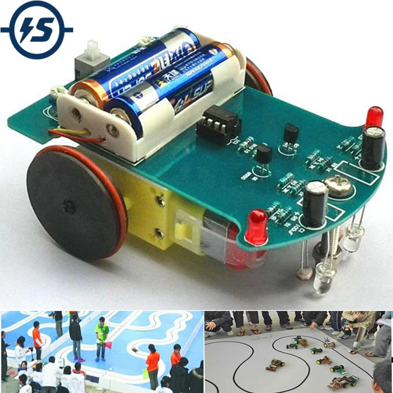 Zestaw DIY D2-1 Inteligentny Samochód Śledzący Linie, Zestaw Elektroniczny DIY z Silnikiem TT, Inteligentny Samochód Patrolowy, Części Samochodowe DIY Elektroniczne