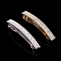 Fashion Sparkly Full Crystal Rhinestone French Barrette Hair Clip For Women Girls Luxury Hair Jewelry