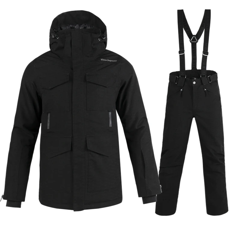 Waterproof Ski Suit for Men, Winter Coat, High-Quality Snowboarding Sets, Black Color Optional, New Brand, Free Shipping