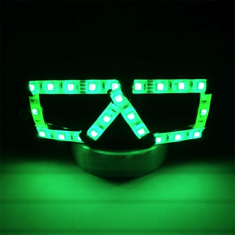 2015 Newest Led Full Color Luminous Flashing Glowing Glasses Rave Can Change 7 Colors For Halloween DJ Club Party Free Shipping