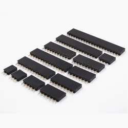 10PCS Single Row Pin Female Header Socket Pitch 2.54mm 1*2p 3p 4p 5p 6p 7p 8p 9p 10p 12p 14p 16p 20p 40p Pin Connector