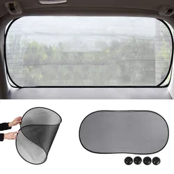 100*50cm Black Gauze Cling Car Rear Window UV Blinds Visor Windshield Sun Shades Sucker Mount