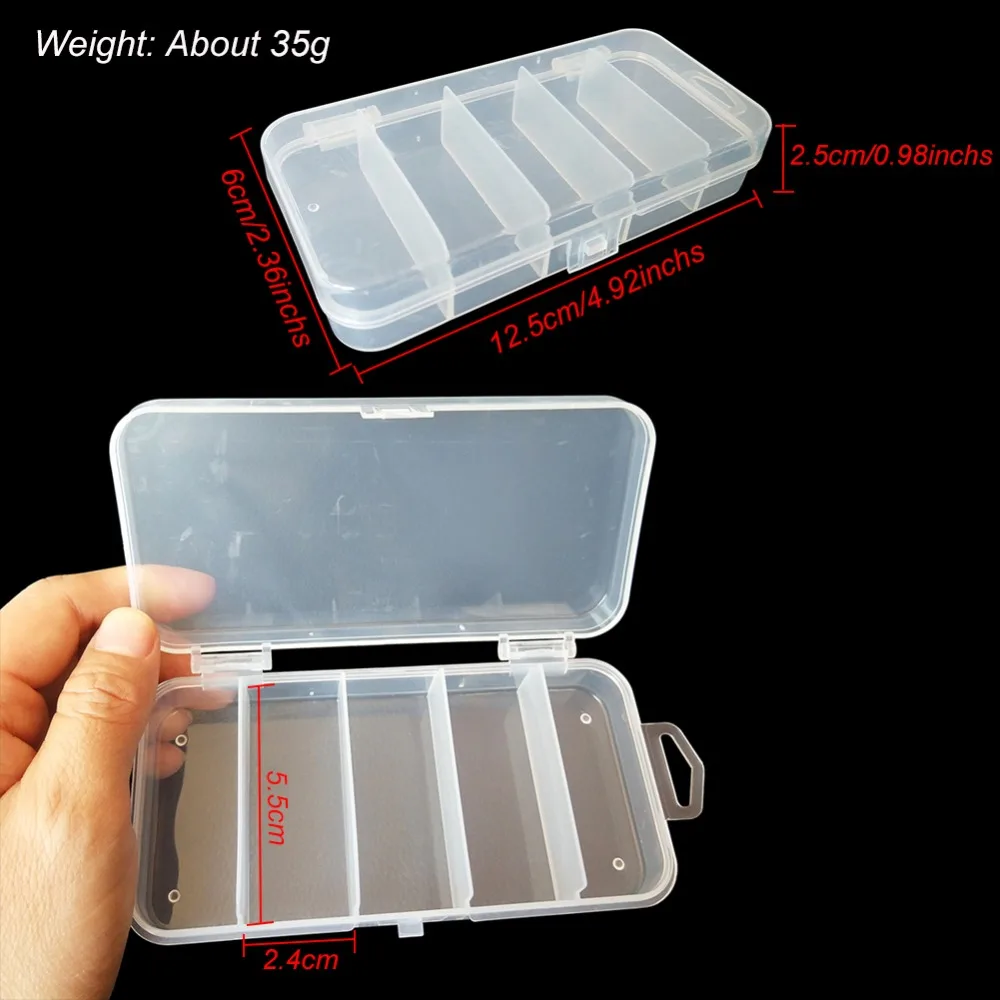1-pieces Fishing Lure Box Transparent Plastic Fly Box Fishing Crankbait Bait Hook Storage Case Holder Tackle Box