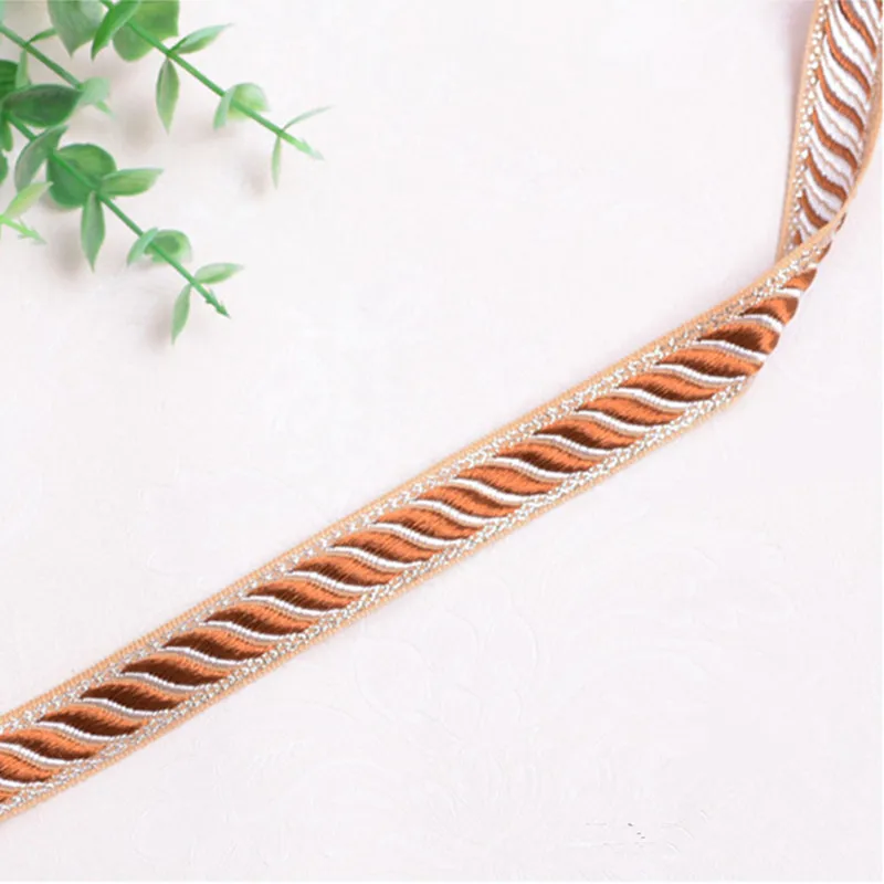 QGVLish 40M/lot 1cm Wide Striped Curtain Lace Trim Ribbons Filigree Belt DIY Sew Sofa Garment Pillow Edge Curtain Accessories