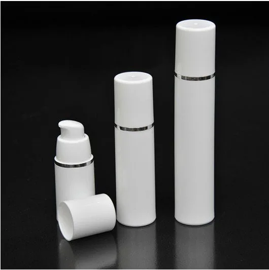 

50pcs/lot PP 15ml airless bottle , 15 ml white clear color airless pump bottle for lotion ,15ml BB cream vacuum bottle