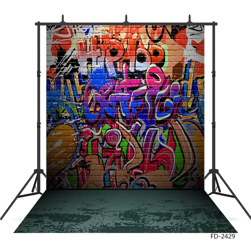 Fondo fotográfico de vinilo de pared con escritura de grafiti para bebé, foto de niños, estudio de fotografía, fotófono Digital