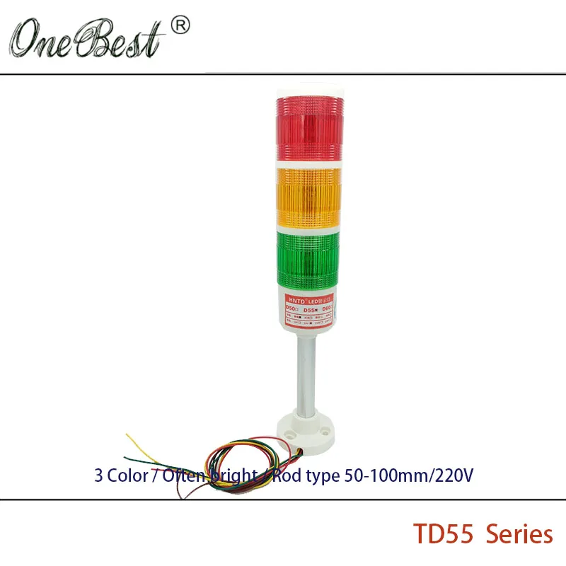 Imagem -02 - Hntd-led Semáforos Lâmpada Sinal Indicador Luz de Advertência tipo Rod Brilhante Cores Máquinas-ferramentas Cnc 220v Hot Sales Td55