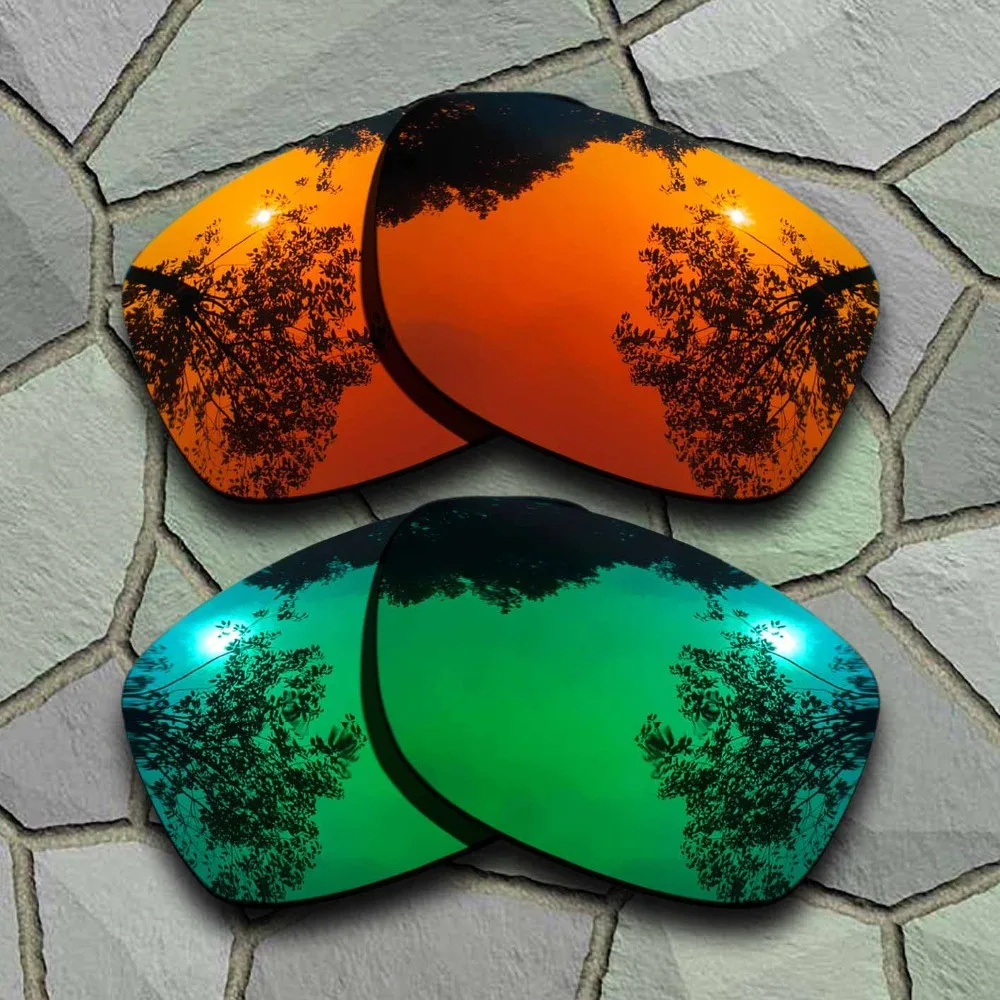 Red Orange&Jade Green Sunglasses Polarized Replacement Lenses for Oakley Jupiter Squared