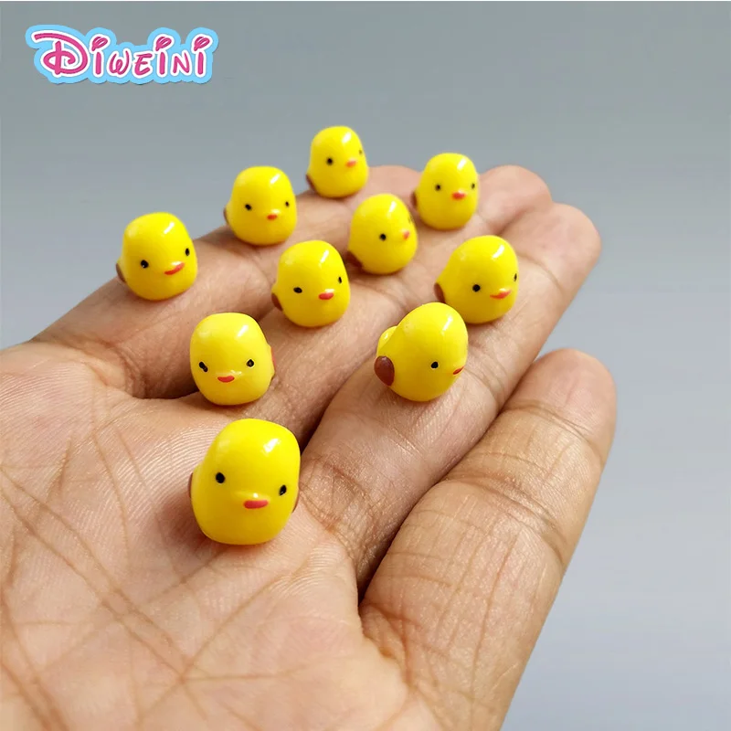 10/30/50Pcs Little Yellow Chick Cartoon Chicken Animal Model Action Figure Toy Figurine Decoration DIY Miniature Moss Landscape