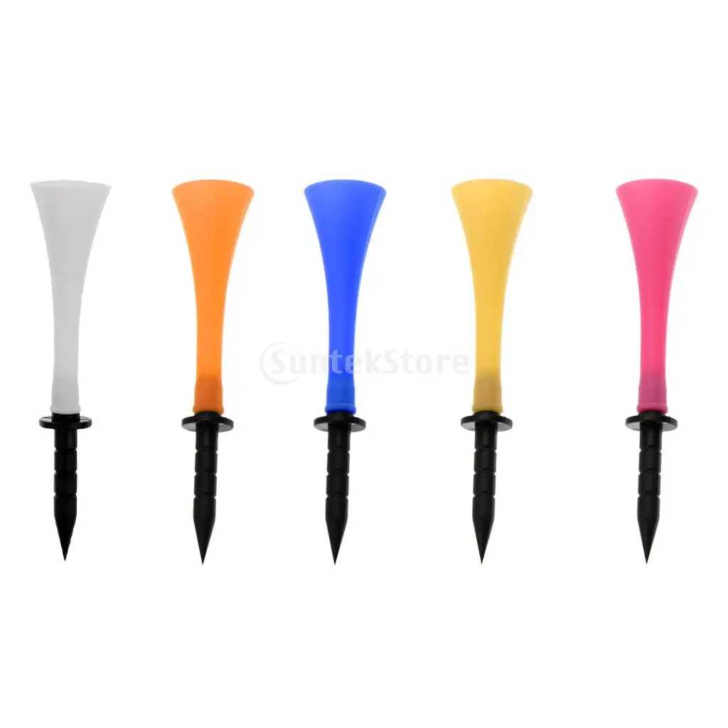 10 Pieces 83mm Height Rubber Golf Tees Golfer Training Tool - Various Colors - Lightweight and Strong