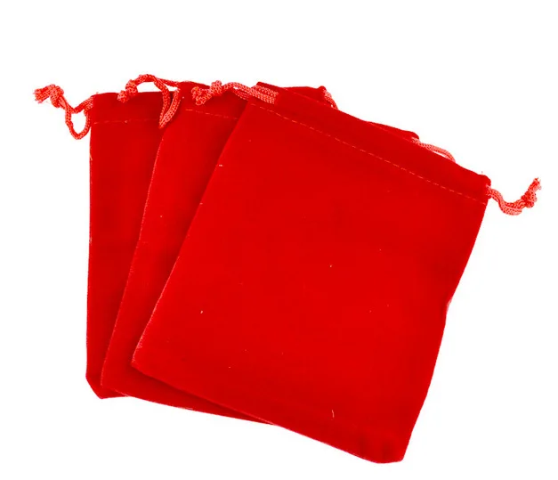 10*12cm 300pcs Red Velvet Bags For Jewelry Pouch Gift Bag Package With Drawstring Bag Wedding/necklace Diy Women Flannel Display