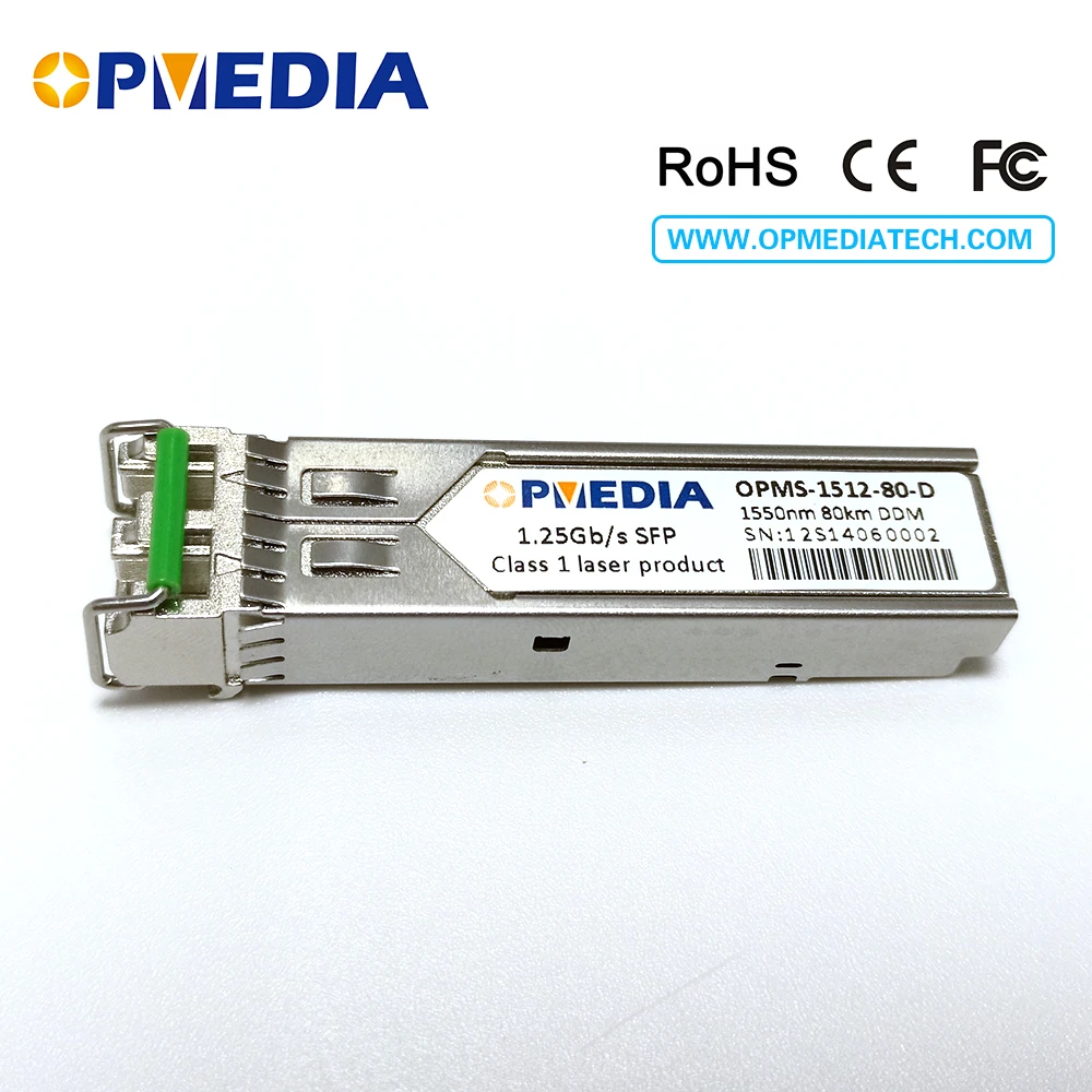 

Extrem Compatible 1000BASE-ZX SFP transceiver,1.25G 1550nm 80km SFP optical module with dual LC and DDM