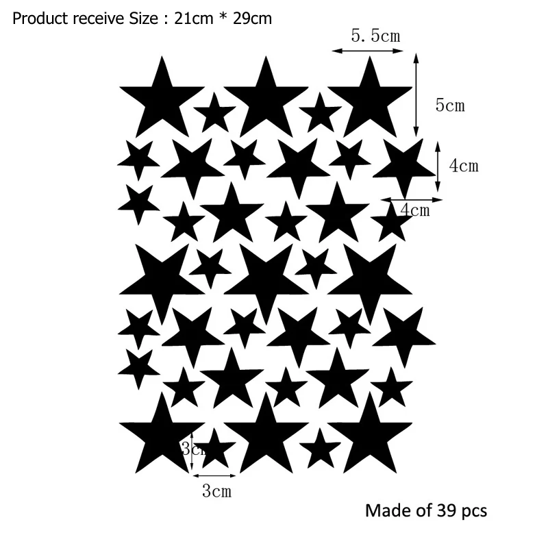 Nordic Style Five-Pointed Star Wall Sticker DIY Wall Art Decals For Kids Children Bedroom Nursery Home Decoration Stars Stickers