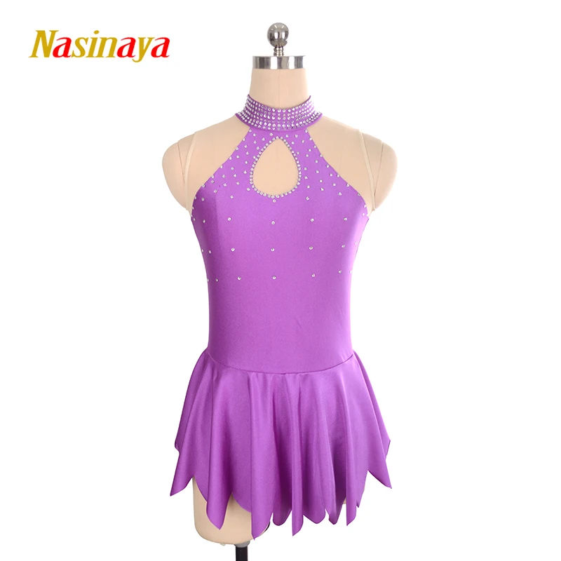 Children'S Figure Skating Performance Costume, Examination Uniform, Performance Uniform, Pink Long-Sleeved Skating Skirt, Short