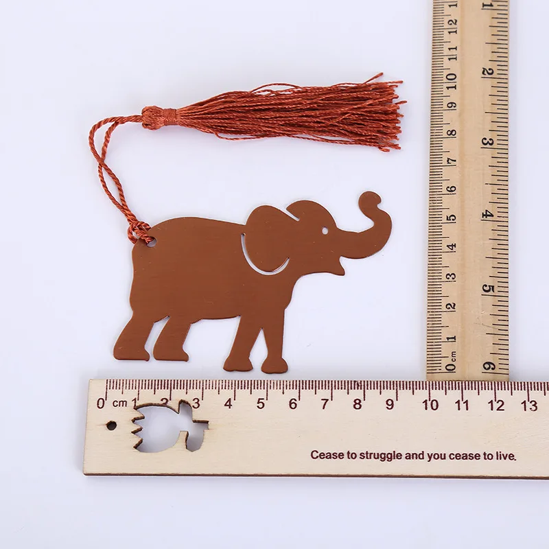 hot sell 100pcs/lot metal elephant bookmark with tassel in gift box Indian baby showers baby baptism favors gifts souvenirs