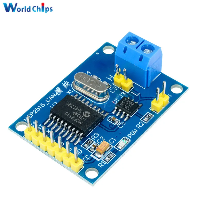 MCP2515 CAN Bus Module Driver Board TJA1050 Receiver For 51 MCU ARM Controller DC 5V SPI Interface Control Resistors Data Trans