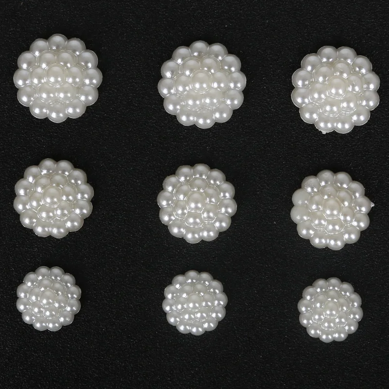 20-200pcs Flat Back Cabochon Imatation Plastic ABS Pearl Flower Ivory Beads for Scrapbook DIY Phone Decoration & Craft Making