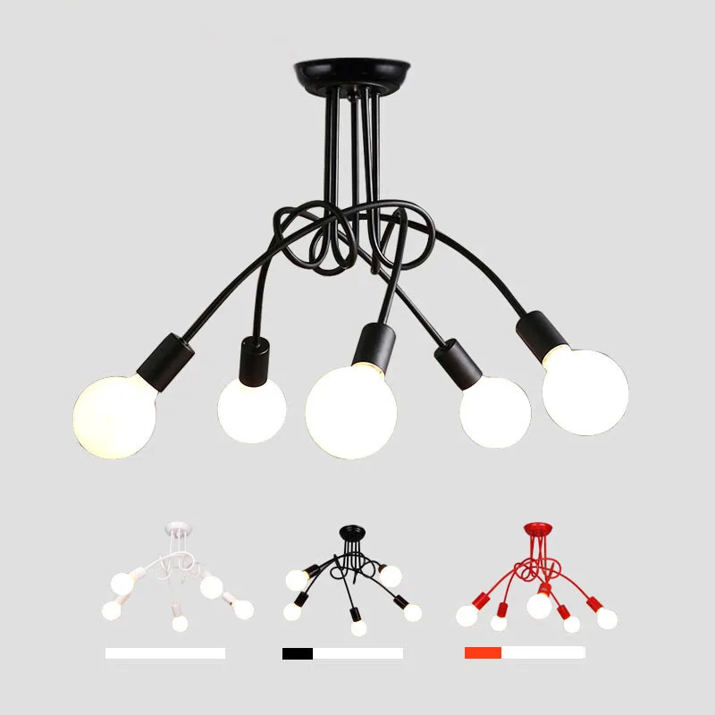 

Minimalist Vintage Iron LED Ceiling Light E27 Holder Ceiling Lamp Creative Ceiling Lamp Fixture for Bedroom Living Room Study