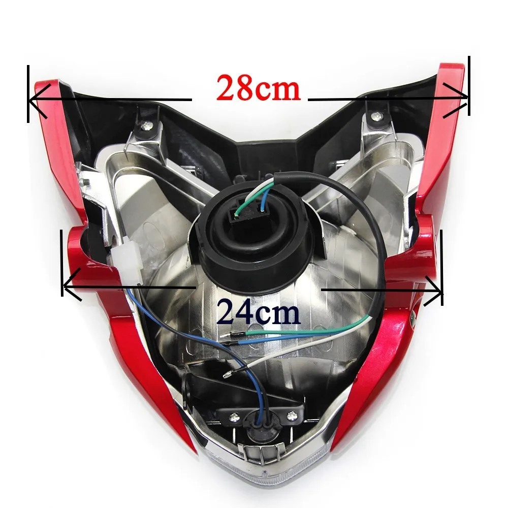 Alconstar Head lamp Light Motorcycle front Headlight Head light With Bulb Bracket Assembly For Yamaha FZ16 FZ-16 YS150 FZER150