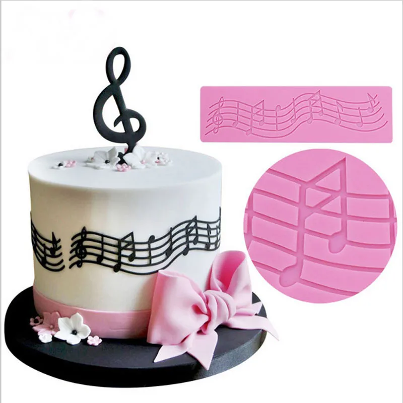 Music symbol lace lace silicone pad printing pattern candy cake cake edge decoration mold cake dessert decoration mold