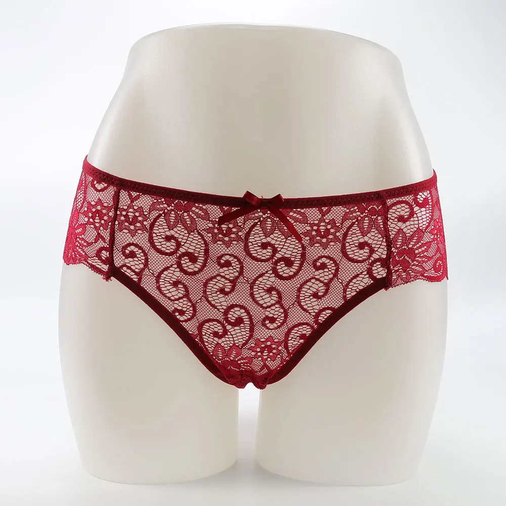 Women Full Lace Mesh Panty Transparent Floral Embroidery Sexy Briefs Ladies Summer Low Rise Breathable Seamless Underwear New