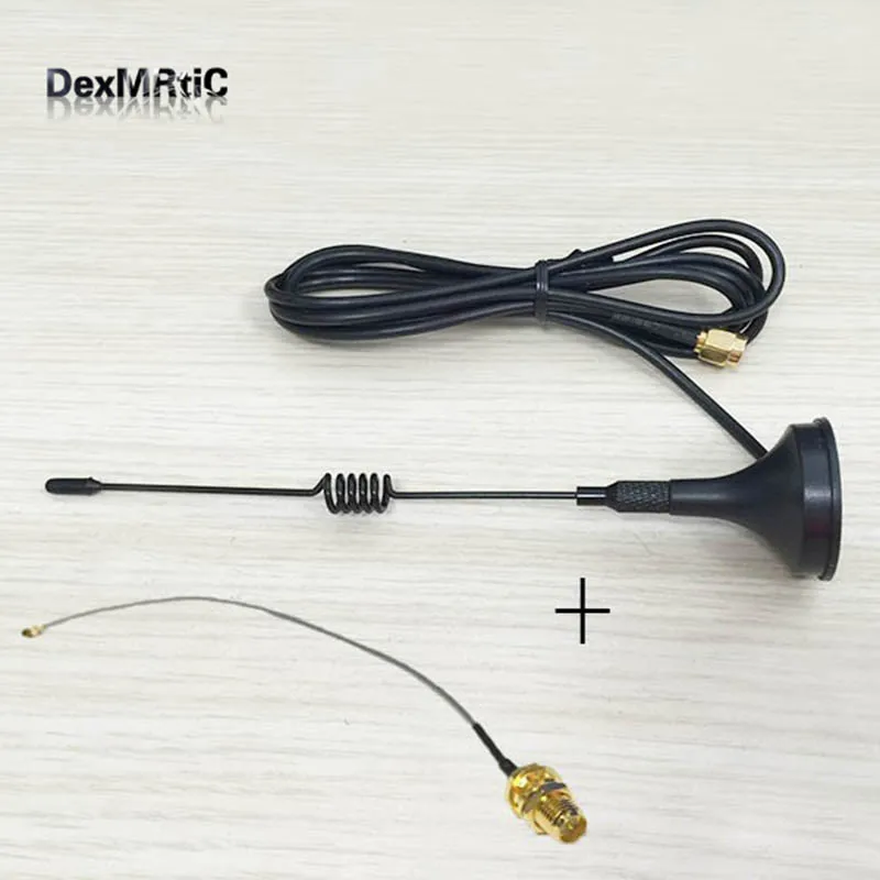 1PC 433Mhz Radio Antenna 3dbi Magnetic Base With Extension Cable RP SMA + Ipx / U.fl To RP SMA Female Pigtail Adapter 15cm