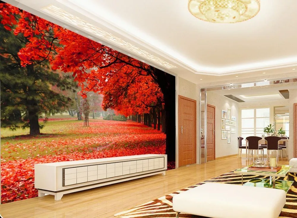 

Custom photo wallpaper Large 3D Stereo romantic auturin scenery wallpapr 3d stereoscopic 3d mural paintings