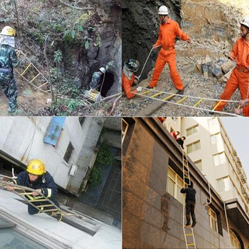 Escada de corda de resgate de 20m, escada de escape de 66 pés, resposta de segurança de trabalho de emergência, resgate de incêndio, escalada, árvore de fuga de alto edifício