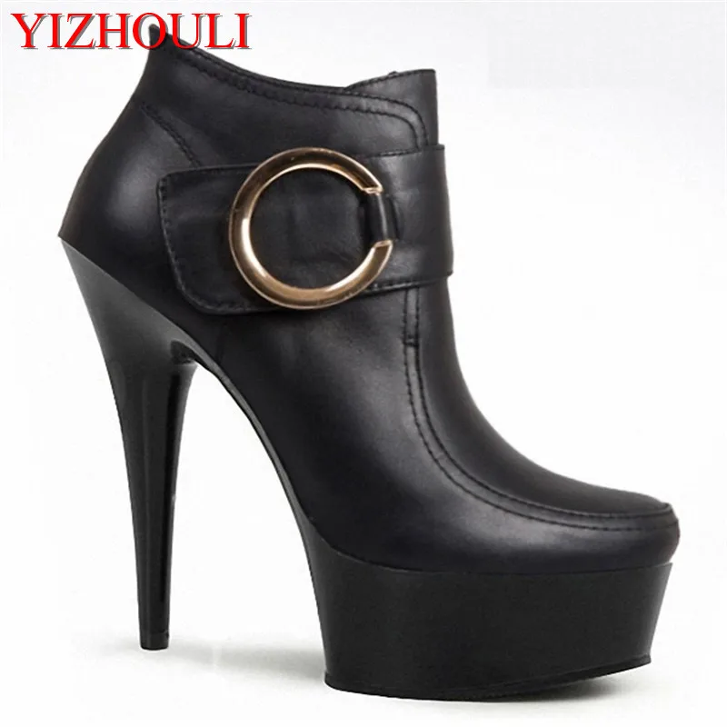 

6 inch high heel boots sexy fashion gladiator short boots sexy clubbing Exotic Dancer party shoes 15cm Platforms women's pumps