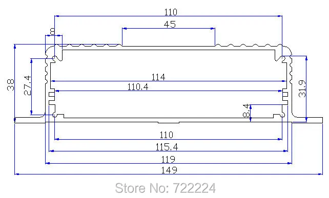 1 piece 149*38*155mm aluminum electronic project enclosure Article heat dissipation PCB case power amplifier box GPS tracker box