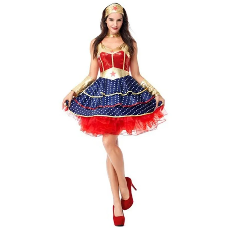 Woman Super Hero Cosplays Halloween Female Warrior Costume Superwoman Role Play Carnival Purim Parade Nightclub Bar Party dress