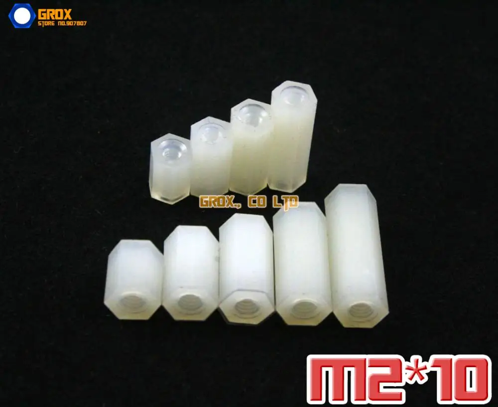 

100 Pieces Nylon M2 x 10mm Female PCB Motherboard Standoff Spacer