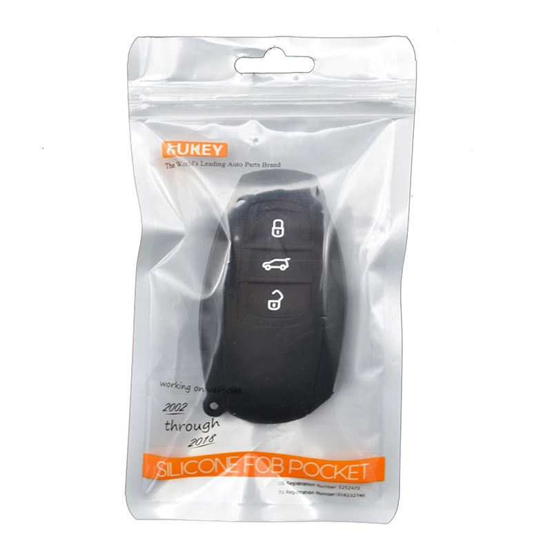 AX 3 Button For VW Touareg Silicone Remote Key Case Fob Shell Cover Skin Holder 2010 - 2018